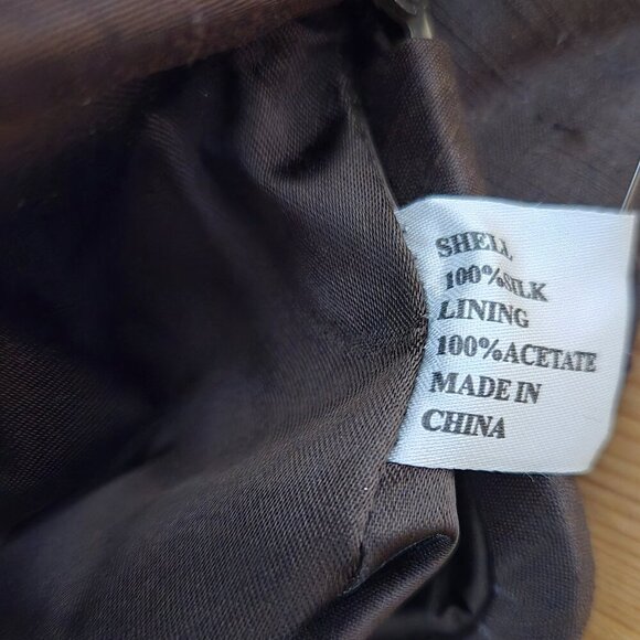 Vintage Talbots Brown Silk Floral Handbag - Picture 7 of 7